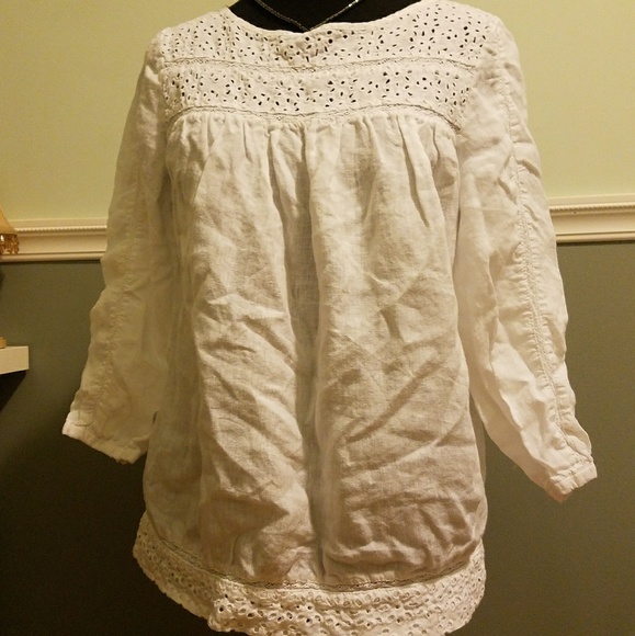 White Cotton Crochet top - Picture 4 of 4